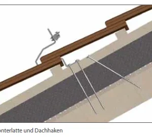 Schletter roof hook for above-rafter insulation — view 1