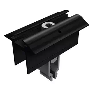 SL Rack mid clamp with earthing, black anodised — view 1