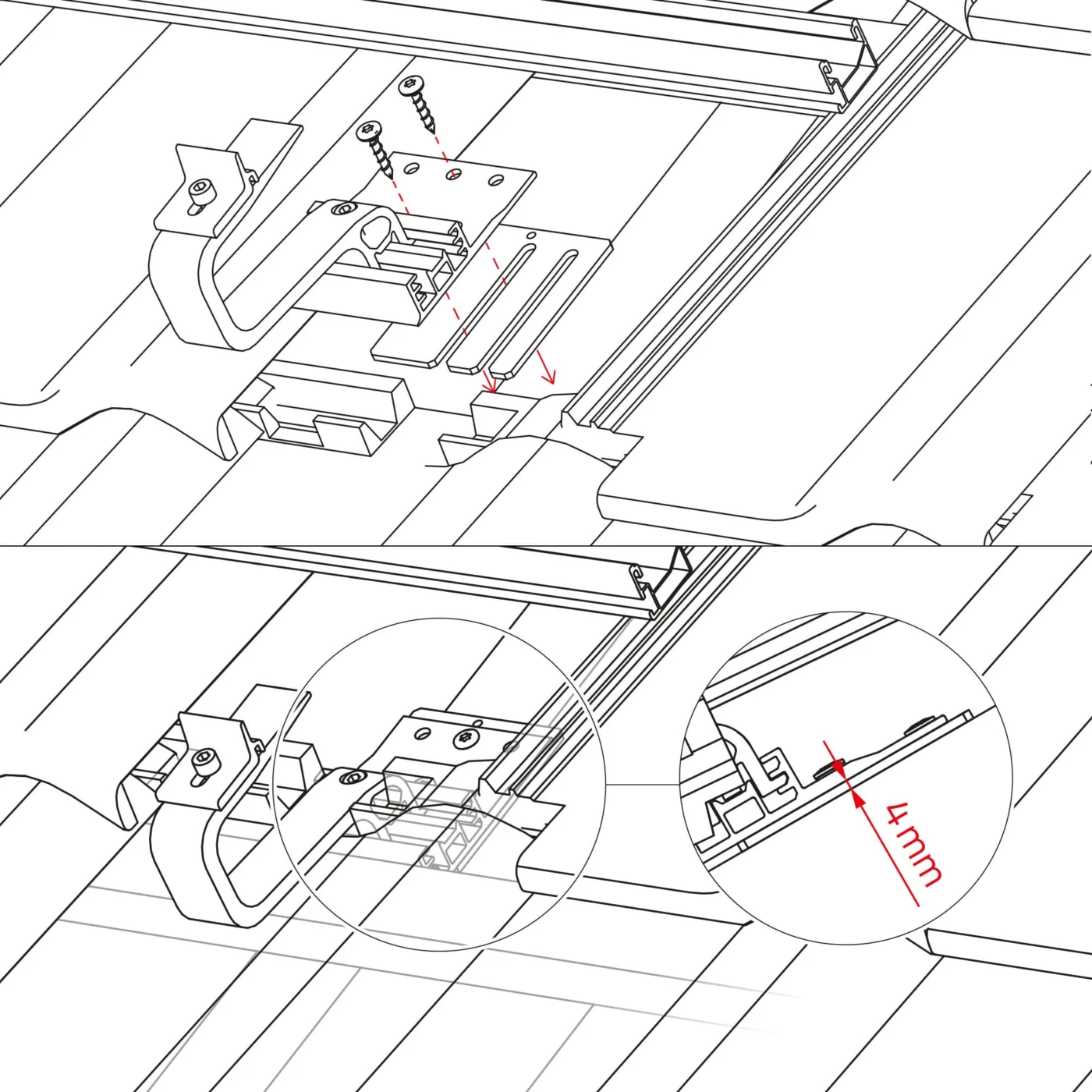 K2 Systems Ausgleichsplatte 4mm für Dachhaken — Ansicht 2
