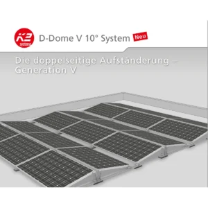 K2 Systems D-Dome V 10° mounting system for flat roofs — view 1