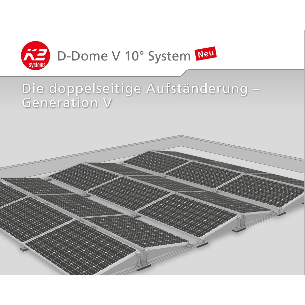 K2 Systems D-Dome V 10° mounting system for flat roofs — view 1